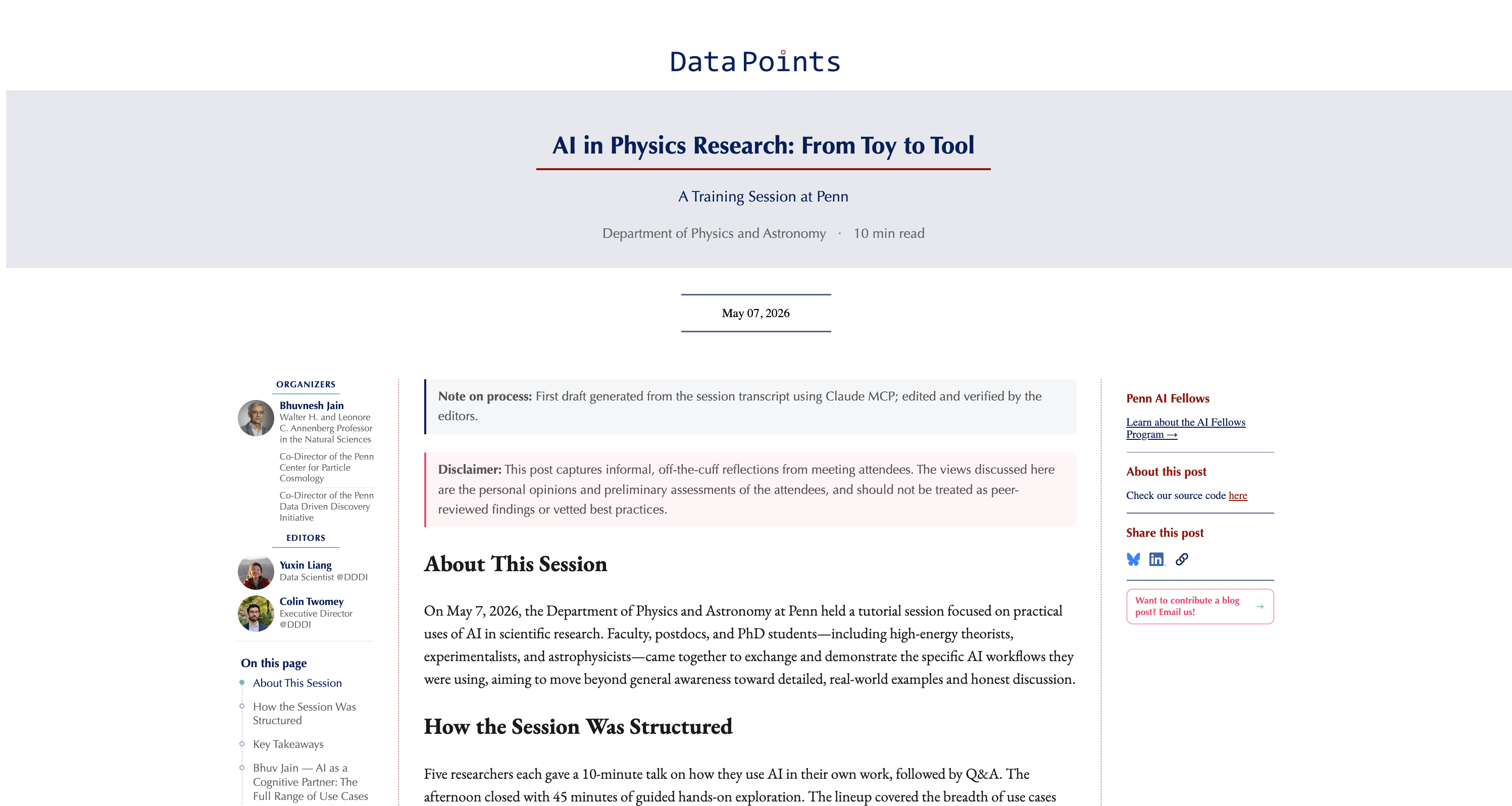 DataPoints — live site 2